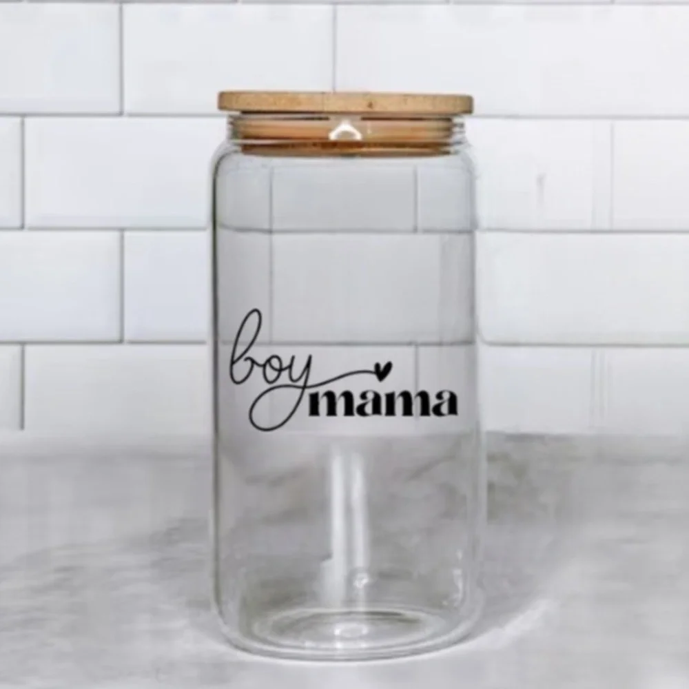 Boy Mama Glass Cup